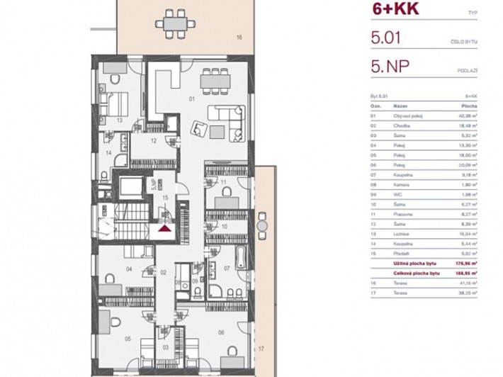 Квартира, 6+кк, 177 м2, две террасы 80 м2, Прага 10 – Малешице фото 6